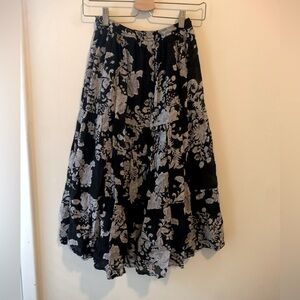 Vintage Floral Flowy Skirt Jane Ashley